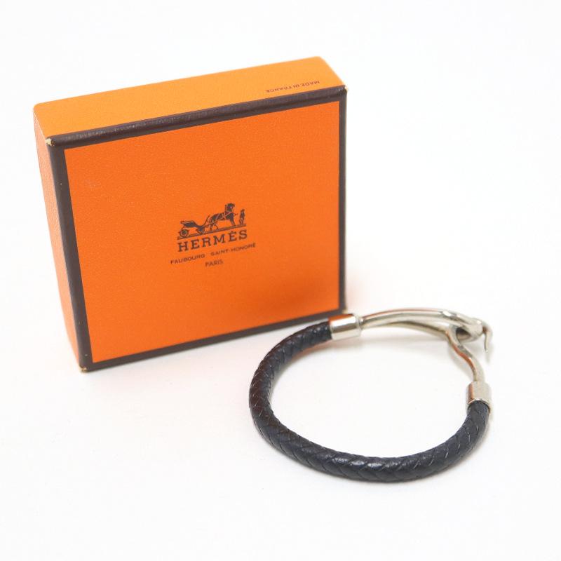 HERMES】エルメス ジャンボブレス ブレスレット レザー ブラック