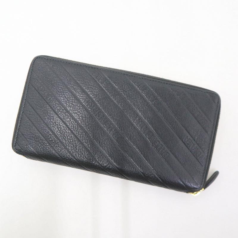 BALENCIAGA】バレンシアガ 長財布 レザー ブラック×ゴールド金具