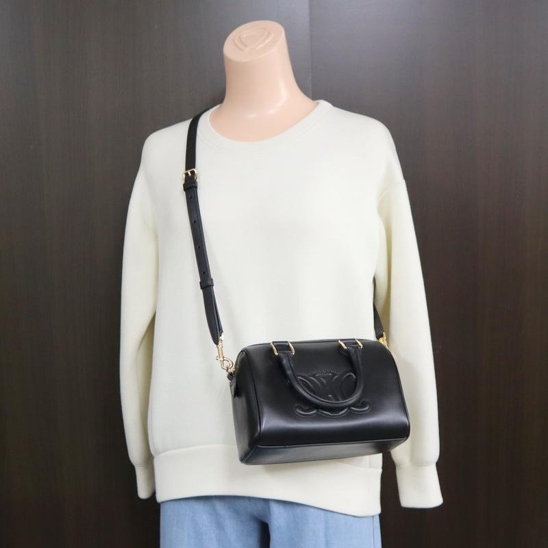 【★Yoshi】美品✨CELINE スモールボストン キュイル トリオンフ CELINE（セリーヌ） スモール ボストン キュイル トリオンフ