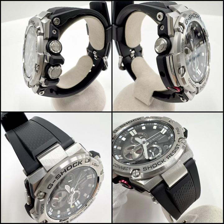 CASIO】カシオ G-SHOCK G-STEEL 腕時計 電波ソーラー SS×黒文字盤 GST