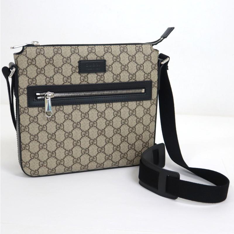 GUCCI】グッチ ショルダーバッグ GGスプリーム PVC×レザー ベージュ  