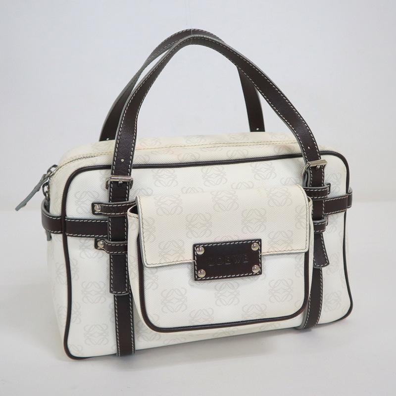 美品 ポーチ付 LOEWE ロエベ アナグラム 総柄 レザー ワン ショルダー 