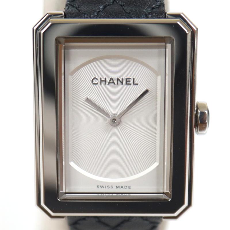 【CHANEL】　シャネル　ボーイフレンド　スモールモデル　腕時計　QZ SS×レザー　H6401 CHANEL】シャネル ボーイフレンド スモールモデル 腕時計 QZ SS×レザー