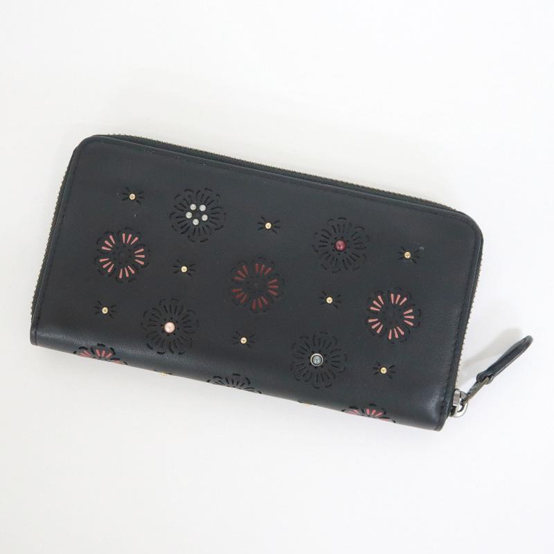 COACH ティーローズ　アコーディオン 長財布 COACH】コーチ アコーディオンジップウォレット 長財布 ティー