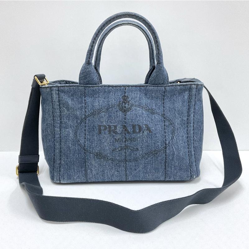 PRADA】プラダ ミニカナパトート 2WAYショルダーバッグ デニム