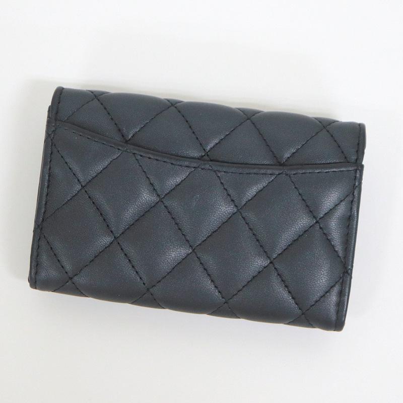 CHANEL】シャネル マトラッセ コインケース ラムスキン ソーブラック  