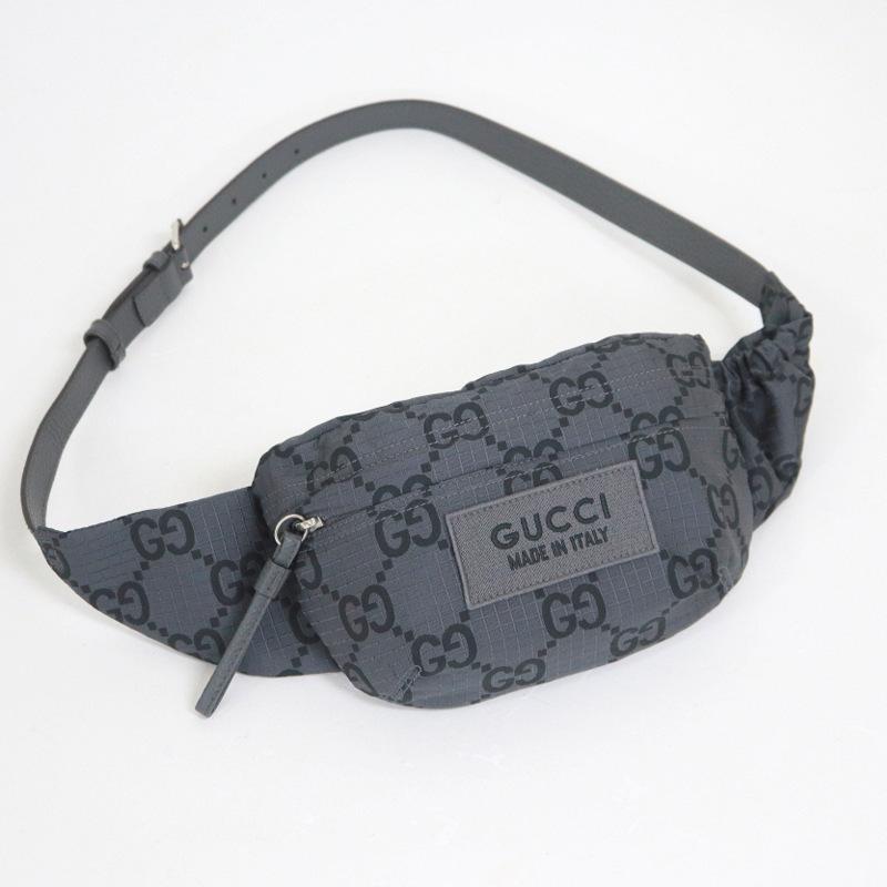 GUCCI】グッチ ラージ・ベルトバッグ ダークグレー×ブラック 767934  