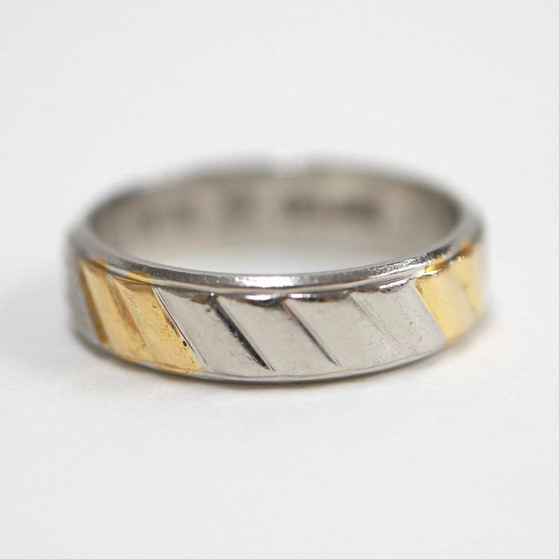 CELINE】セリーヌ マカダム ウェディングリング 指輪 Pt850×K18YG 3.5g