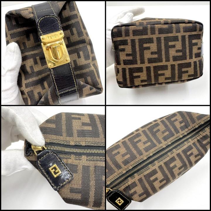 FENDI SAS】フェンディ ミニバニティバッグ ズッカ キャンバス  