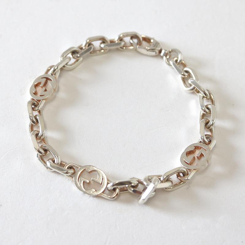 GUCCI】グッチ チェーン・ブレスレット インターロッキングG Ag925 #18