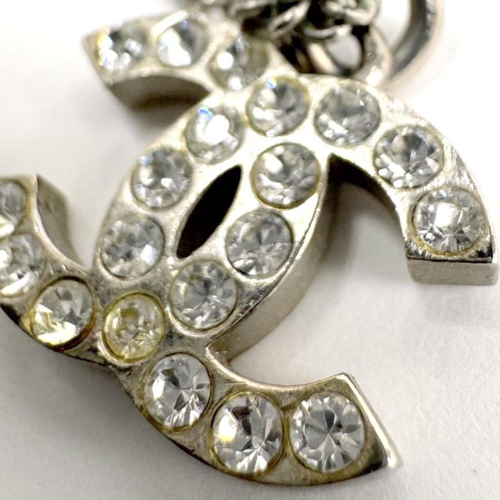 CHANEL】シャネル ネックレス ココマーク×ラインストーン シルバー