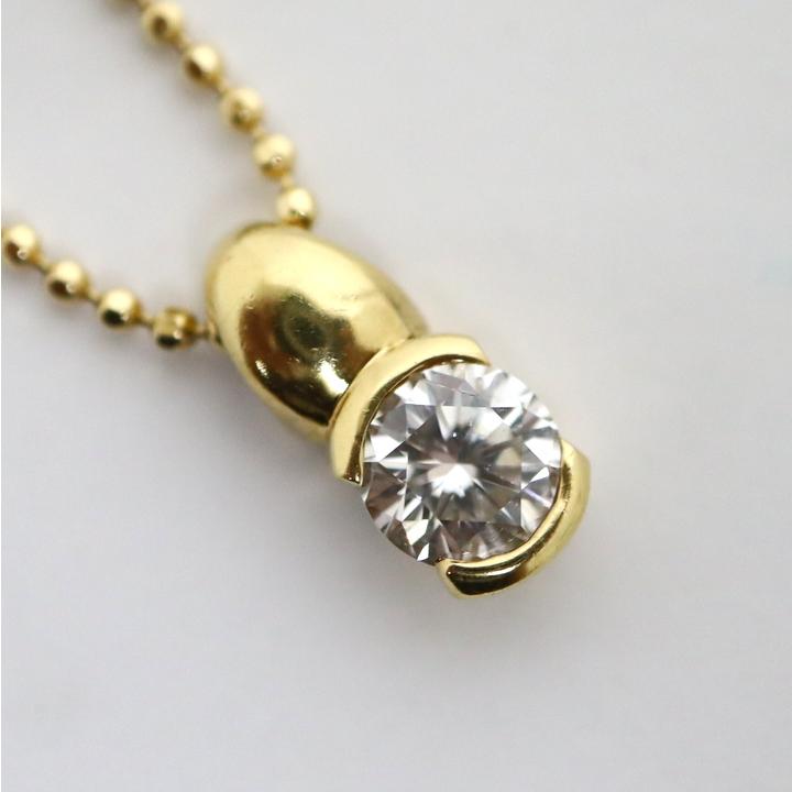 Jewelry】K18YG ペンダントネックレス 1Pダイヤ D:0.313ct 44.0cm 2.9g 