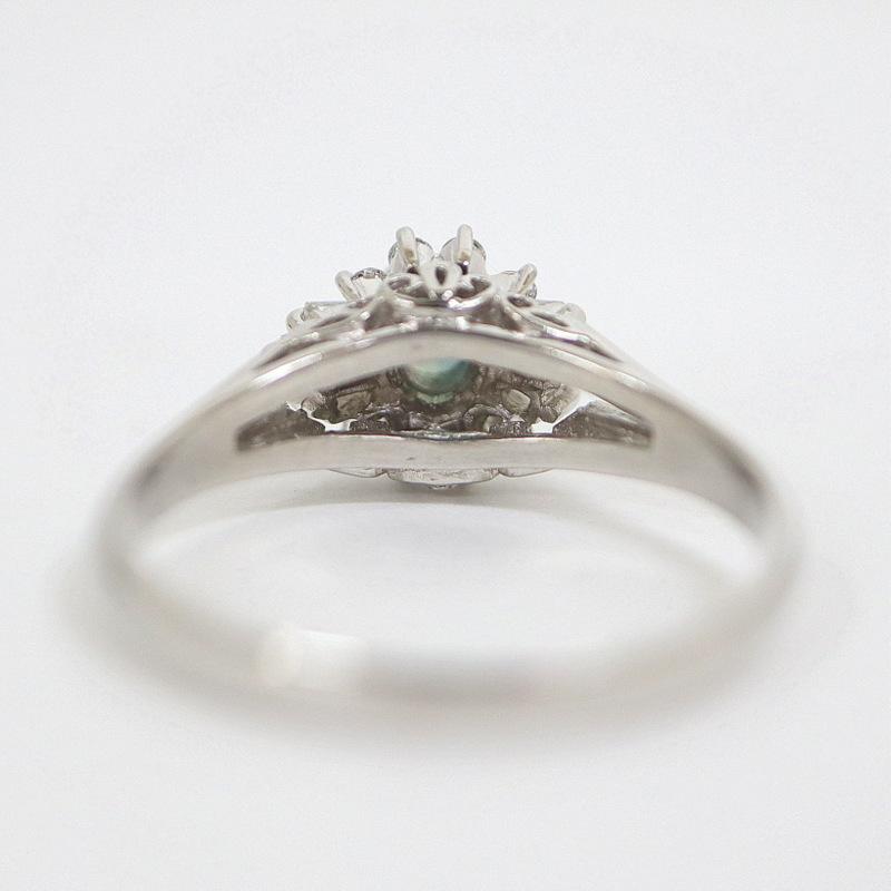 Pt900 天然アレキサンドライト 0.19ct ダイヤモンド 0.17.ct