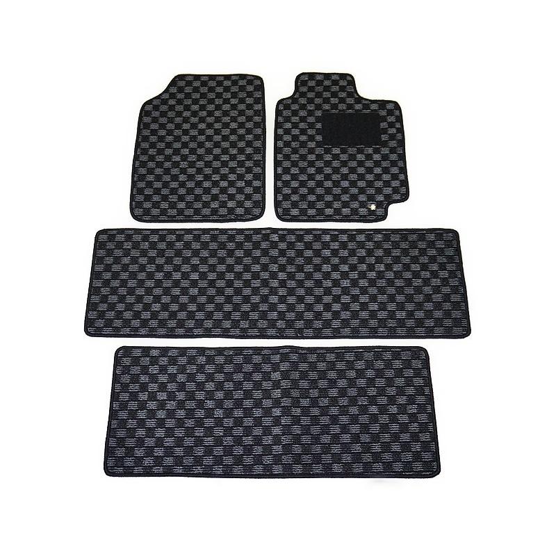 カーマット 新品 汎用フロアマット ミニバン用 1セット（4枚）黒 