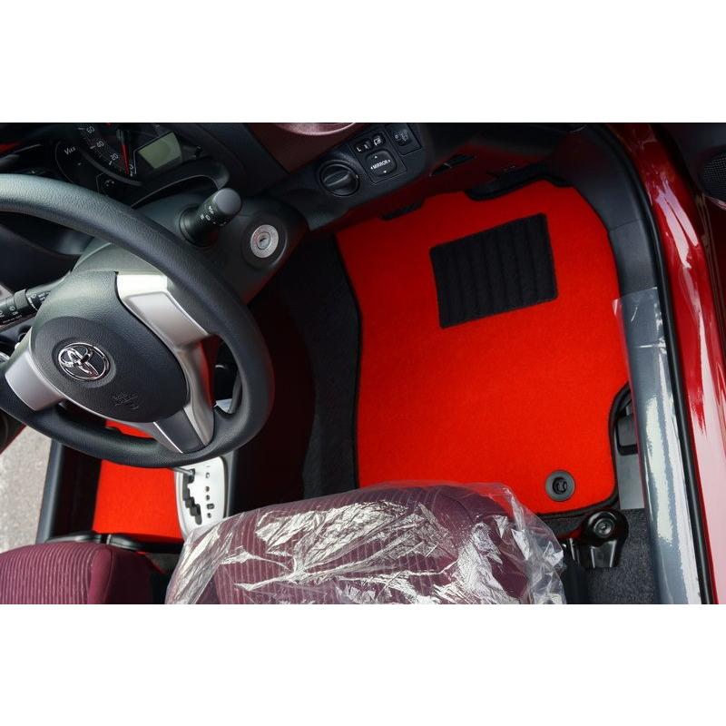 カーマット トヨタ ヴィッツ 130系 専用 新品 フロアマット レッド無地