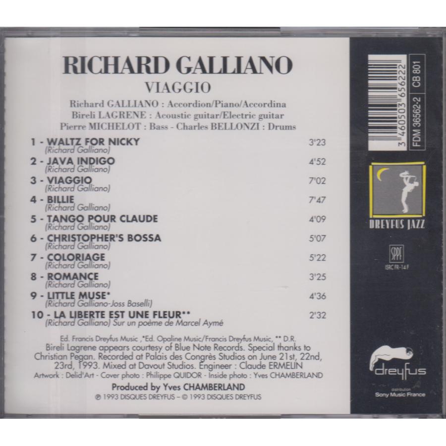 Richard Galliano リシャール・ガリアーノ / Viaggio ☆中古輸入盤 