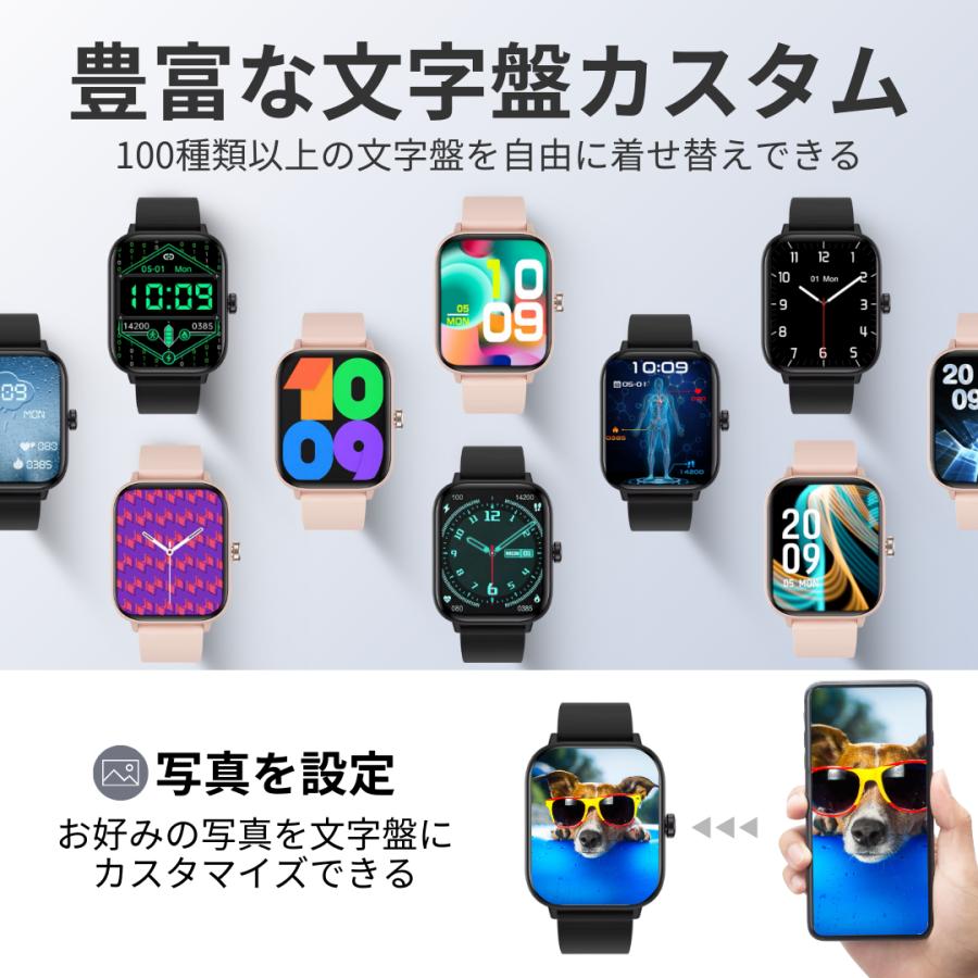 血糖値も測定できる2.01インチ大画面スマートウオッチ（ほとんど新品） スマートウォッチ 血糖値 血圧測定 通話機能 日本製センサー iphone