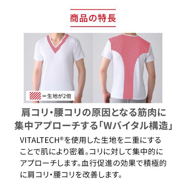 ☆未使用☆VITALTECH RED 肩コリ改善 強化タイプインナー L 2枚 ReD リカバリーウェア レッド公式 Uネック インナー 半袖 肩コリ改善