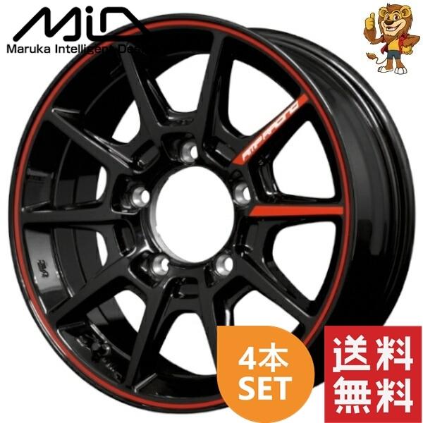 マルカサービス ホイール4本セット MID RMP RACING R25 (BKR) 16インチ 5.5J PCD:139.7/5H イン ...