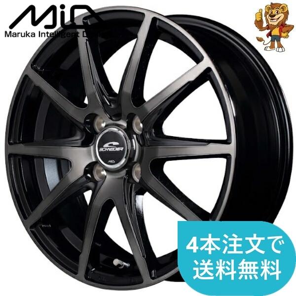 ホイールのみ1本 MID SCHNEIDER DR-02 (BKP/BC) 15インチ 5.5J PCD:100/4H インセット:43 シュナイダー DR-02
