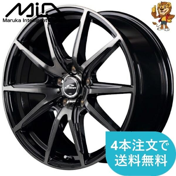 マルカサービス - 車輪のみ1本 MID SCHNEIDER DR-02 (BKP/BC) 18in 8.0J PCD:114.3/5H はたご屋仕掛ける:45 シュナイダー DR-02 アルミホイール-車、バイク、自転車