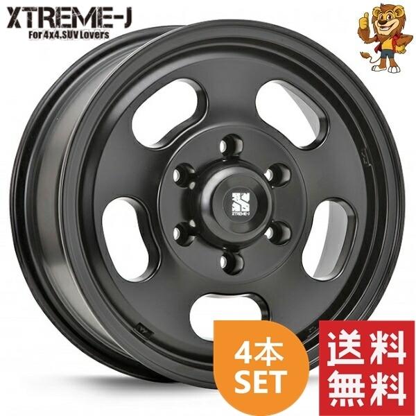MLJ - 車輪4本仕掛ける XTREME-J D:SLOT 16in 6.5J PCD:139.7 穴数:6 はたご屋仕掛ける:38 繻子黒いこと 【法人宛て送りとどける押さえる】 車、バイク、自転車-アルミホイール