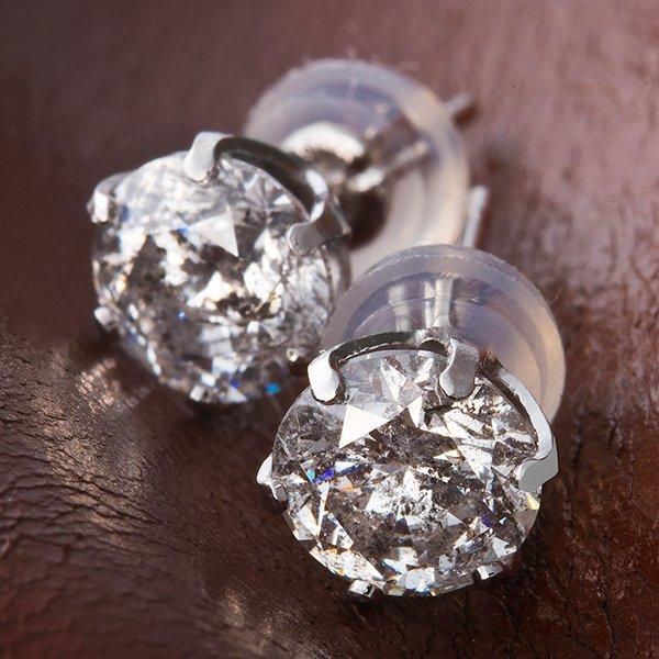 PT900 1.5ctダイヤモンドピアス（鑑別書付き） プラチナ(67990円)