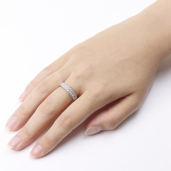 【ラスト1点】 ダイヤモンド リング ハーフエタニティパヴェ 1ct プラチナ Pt950 ダイヤ合計37石 1カラット ハニカムセッティング構造で強度アップ ハーフエタニティリング ... 【GMS1419117025】(51141円)