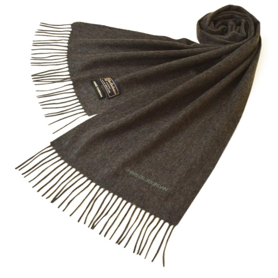 肌触りがいい カシミヤマフラー シャルル ジョルダン メンズ レディース Charles Jourdan 21年aw秋冬 無地 Ecjw104 R91 13 Charcoal チャコール 限定価格セール Iniciatupyme Cl