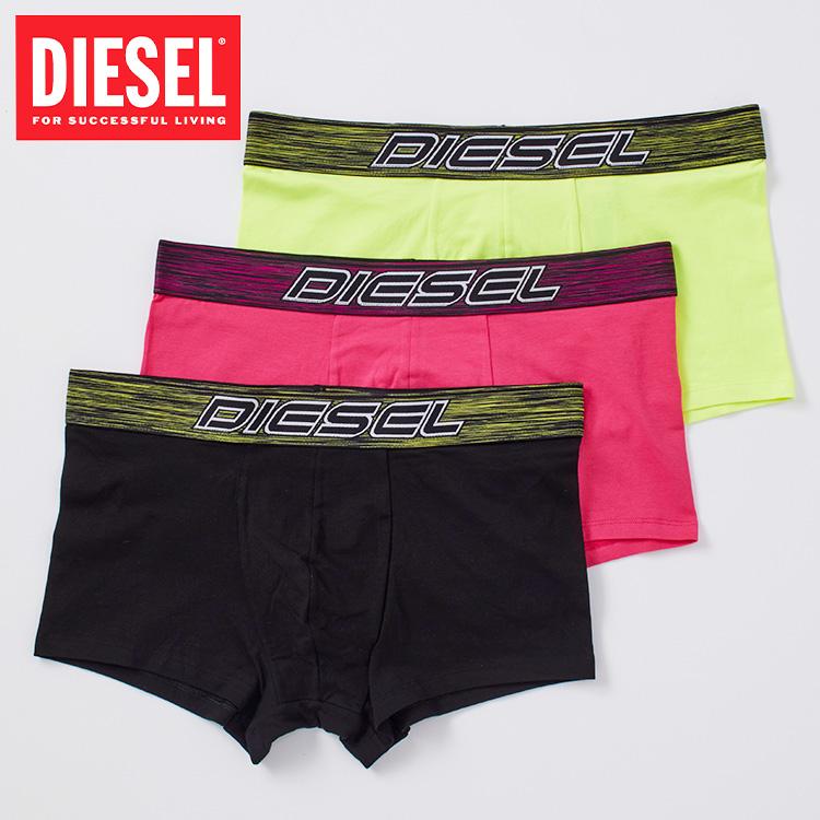 ディーゼル DIESEL ボクサーパンツ 3枚セット 黒 緑 ピンク XL DIESEL（ディーゼル） 並行輸入 ボクサーパンツ 3枚セット ブランド 黒