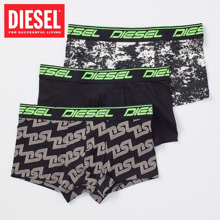 ディーゼル DIESEL ボクサーパンツ 3枚セット ブランド 黒 ブラック 3Pパック アンダーウエア ロゴ入り 下着 ギフト プレゼント | DIESEL