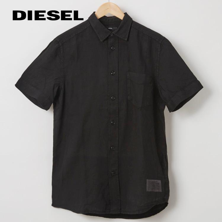 ディーゼル DIESEL シャツ 半袖 メンズ 麻 リネン S M L XL XXL 大きいサイズ カーキ ブラック オフホワイト ネイビー S-KIRUMA｜red-star｜03