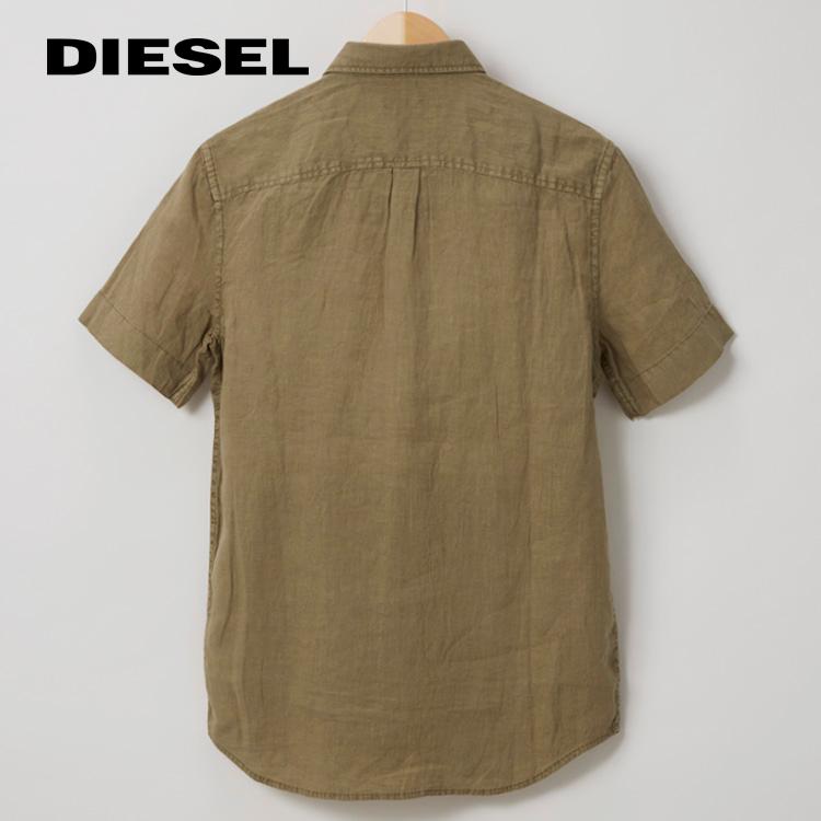 ディーゼル DIESEL シャツ 半袖 メンズ 麻 リネン S M L XL XXL 大きいサイズ カーキ ブラック オフホワイト ネイビー S-KIRUMA｜red-star｜06