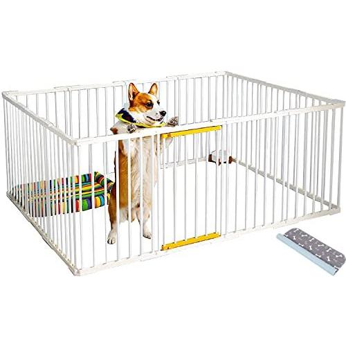 特価ブランド 小型 サークルケージ 犬 ペットサークル Cofer おしゃれ 簡単組 ドッグサークル12面 室内 ペット柵 ゲージ Diy ドア付き ペットフェンス 犬小屋 屋外サークル