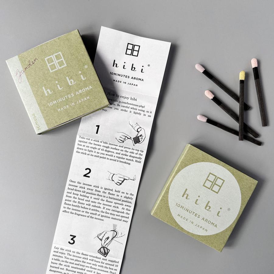 hibi garden. マッチ型お香スティック マット付 ( ヒビ ひび