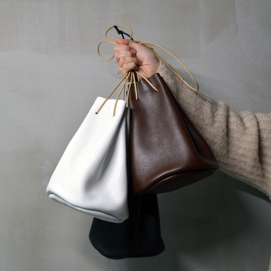 KWS_leather レザー巾着バッグ ( KWS 2WAY 自立 牛シュリンクレザー