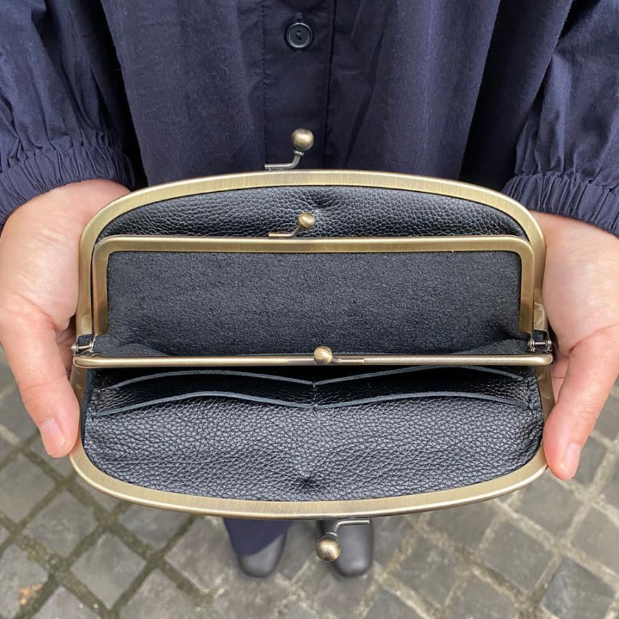 KWS_leather がま口財布 ( KWS 財布 兼 バッグ 長財布 レザー 大容量