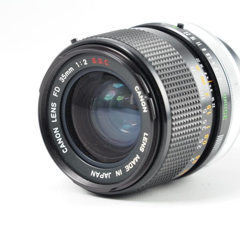 Canon FD 35mm F2 S.S.C. SSCコーティング 単焦点 広角レンズ FDマウント #14328 Canon FD 35mm F2 S.S.C 前玉凹レンズ 最少絞り〇マーク 希少レンズ
