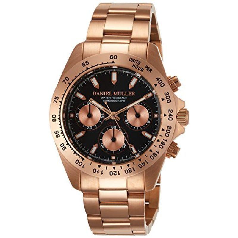 おトク ダニエル ミューラーdaniel Muller 腕時計 クロノグラフ メンズウォッチ Dm 02bk ピンクゴールド ブラック メン 腕時計 Www Buccella Com