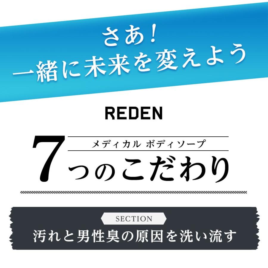 REDEN 薬用 ボディーソープ メンズ 医薬部外品 日本製 柑橘系 320mL 単品 男性用 メディカルボディーソープ 殺菌 デオドラント 定期購入でお得｜reden｜10