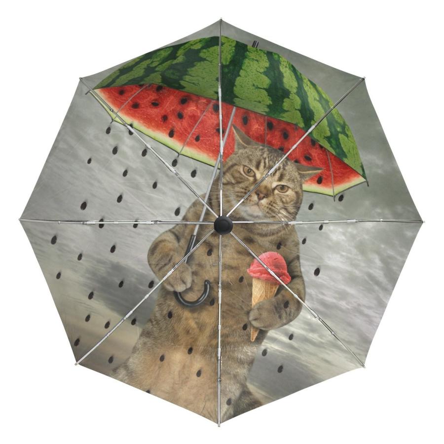 Soresore ソレソレ 日傘 Uvカット折りたたみ 晴雨兼用 遮光 折りたたみ傘 ワンタッチ 自動開閉 軽量 レディース 猫 ネコ おもしろ スイ Elmer Co Rs