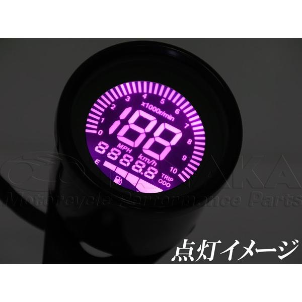 田中商会直営店】汎用（12V） 60mm デジタルスピードメーター【レター