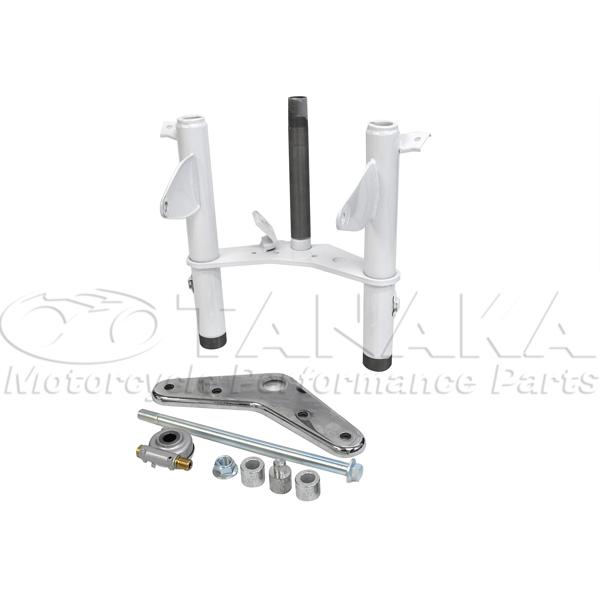 田中商会直営店】モンキー用　35mmワイドステム ホワイト 3cmショート