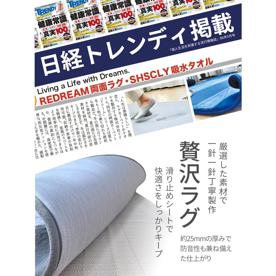 【未使用】リドリム　第３世代ラグマット　洗えるカーペット　低反発　両面使用可 REDREAM 第3世代 ラグ カーペット 両面 低反発 厚み約25mm