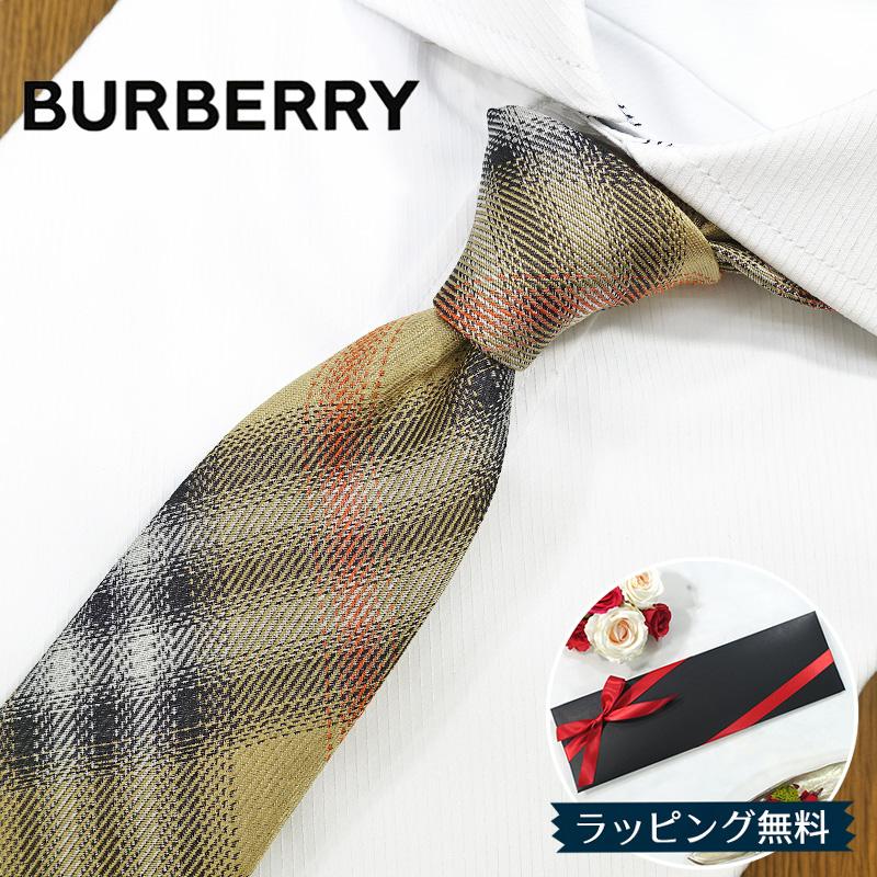 現行デザイン　burberry ネクタイ BURBERRY（バーバリー） ネクタイ ナローネクタイ BUR31 ベージュ系