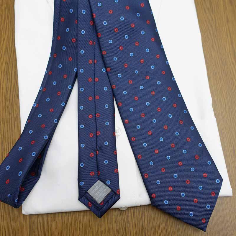 ダンヒル ネクタイ DH111 ネイビー/レッド (8cm)【ブランド