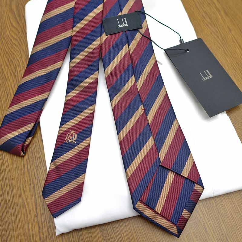 dunhill（ダンヒル） ネクタイ DH80 ボルドー/ネイビー (8cm