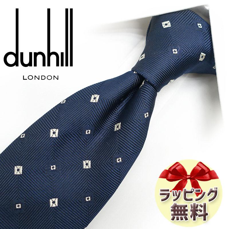 dunhill（ダンヒル） ネクタイ DH81 ネイビー/パールホワイト (8cm