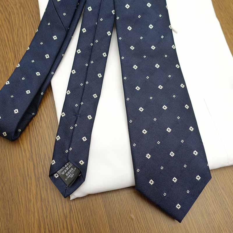 dunhill（ダンヒル） ネクタイ DH81 ネイビー/パールホワイト (8cm