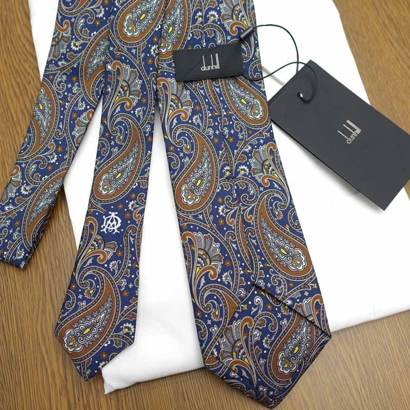 dunhill（ダンヒル） ネクタイ DH84 ネイビー/セピアブラウン (8cm
